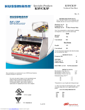 Hussmann Specialty Products CR3P Technical Data Sheet