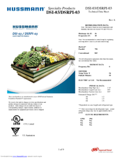 Hussmann Specialty Products DSI-03 Technical Data Sheet