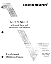 Hussmann ND5 Installation And Operation Manual