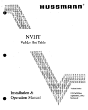Hussmann NVHT Installation & Operation Manual