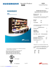 Hussmann RBB Technical Data Sheet