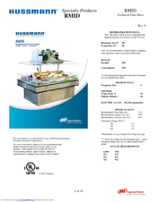 Hussmann RMID Technical Data Sheet