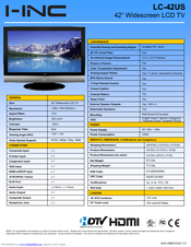 I-Inc LC-42US Specifications