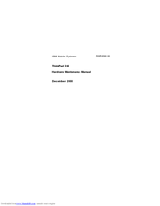 IBM ThinkPad 240Z Hardware Maintenance Manual