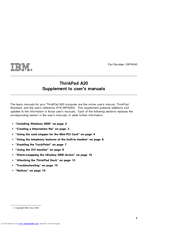 Ibm ThinkPad A20p Manuals | ManualsLib