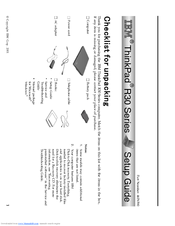 IBM ThinkPad R30 Series Setup Manual