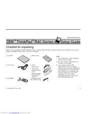 IBM ThinkPad R4 Series Setup Manual