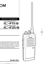 ICOM IC-F121S Instruction Manual