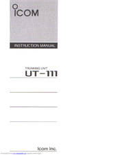ICOM UT-111 Instruction Manual