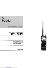 ICOM IC-M15 Instruction Manual