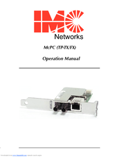 IMC Networks McPC TP-TX/FX Operation Manual