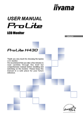 Iiyama Pro Lite PLH430 User Manual