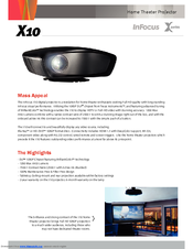 InFocus Play Big X10 Specifications