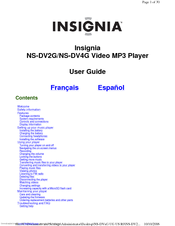 Insignia NS DV4G - TM 4GB Video MP3 User Manual