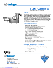 Insinger Eliminator 900 Specifications