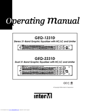 Inter-m GEQ-2231D Operating Manual