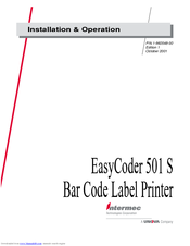 Intermec EasyCoder 501S Installation And Operation Manual