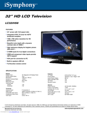 iSymphony LC32iH56 Specifications
