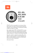 JBL AS6 Simple Setup Manual