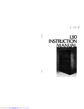 JBL L110 Instruction Manual