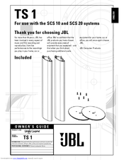 JBL SCS 10 Owner's Manual