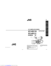 JVC GYHD110U - Camcorder - 720p Instructions Manual