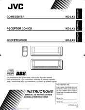 JVC KD-LX3 Instructions Manual