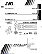 JVC KD-S100J Instructions Manual
