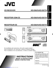 JVC KDSX770 - In-Dash CD Player Instructions Manual