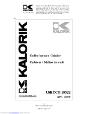 Kalorik USK CCG 19322 Operating Instructions Manual