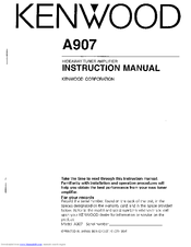 Kenwood A907 Instruction Manual