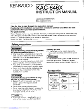 Kenwood KAC-646X Instruction Manual