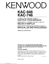 Kenwood KAC-746 Instruction Manual