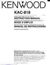 Kenwood KAC-818 Instruction Manual
