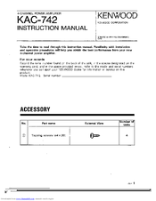 Kenwood KAC-742 Instruction Manual