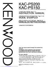 Kenwood KAC-PS150 Instruction Manual