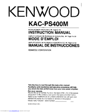 Kenwood KAC-PS400M Instruction Manual