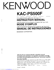 Kenwood KAC-PS500F Instruction Manual