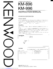 Kenwood KM-896 Instruction Manual