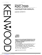 Kenwood KDC-7000 Instruction Manual