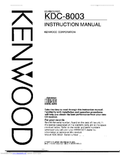 Kenwood KDC-8003 Instruction Manual