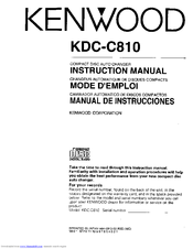 Kenwood KDC-C810 Instruction Manual