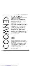 Kenwood KDC-C803 Instruction Manual