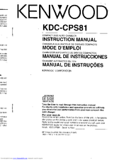 Kenwood KDC-CPS81 Instruction Manual