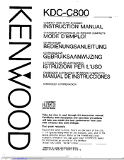 Kenwood KDC-C800 Instruction Manual