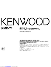 Kenwood KMD-71 Instruction Manual
