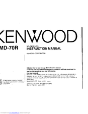 Kenwood KMD-70R Instruction Manual