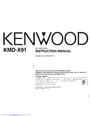Kenwood KMD-X91 Instruction Manual