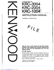 Kenwood KRC-3004 Instruction Manual