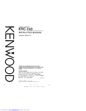 Kenwood KRC-140 Instruction Manual